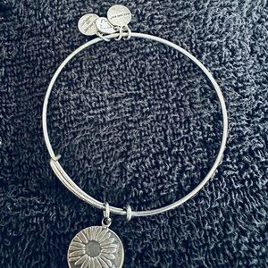 Alex and Ani Silver Sunflower Charm Bracelet